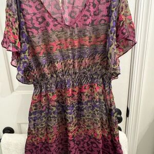 Mimi Chica Pink and Purple Leopard Mini Dress